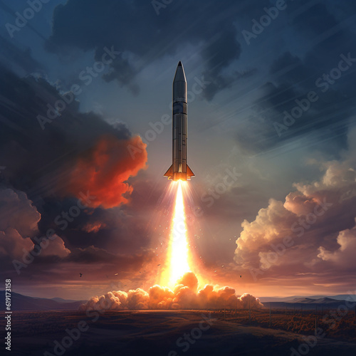 illustration of a rocket taking off