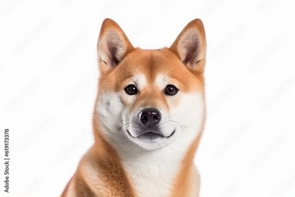 Portrait of Shiba Inu dog on white background Portrait of Shiba Inu dog on white background