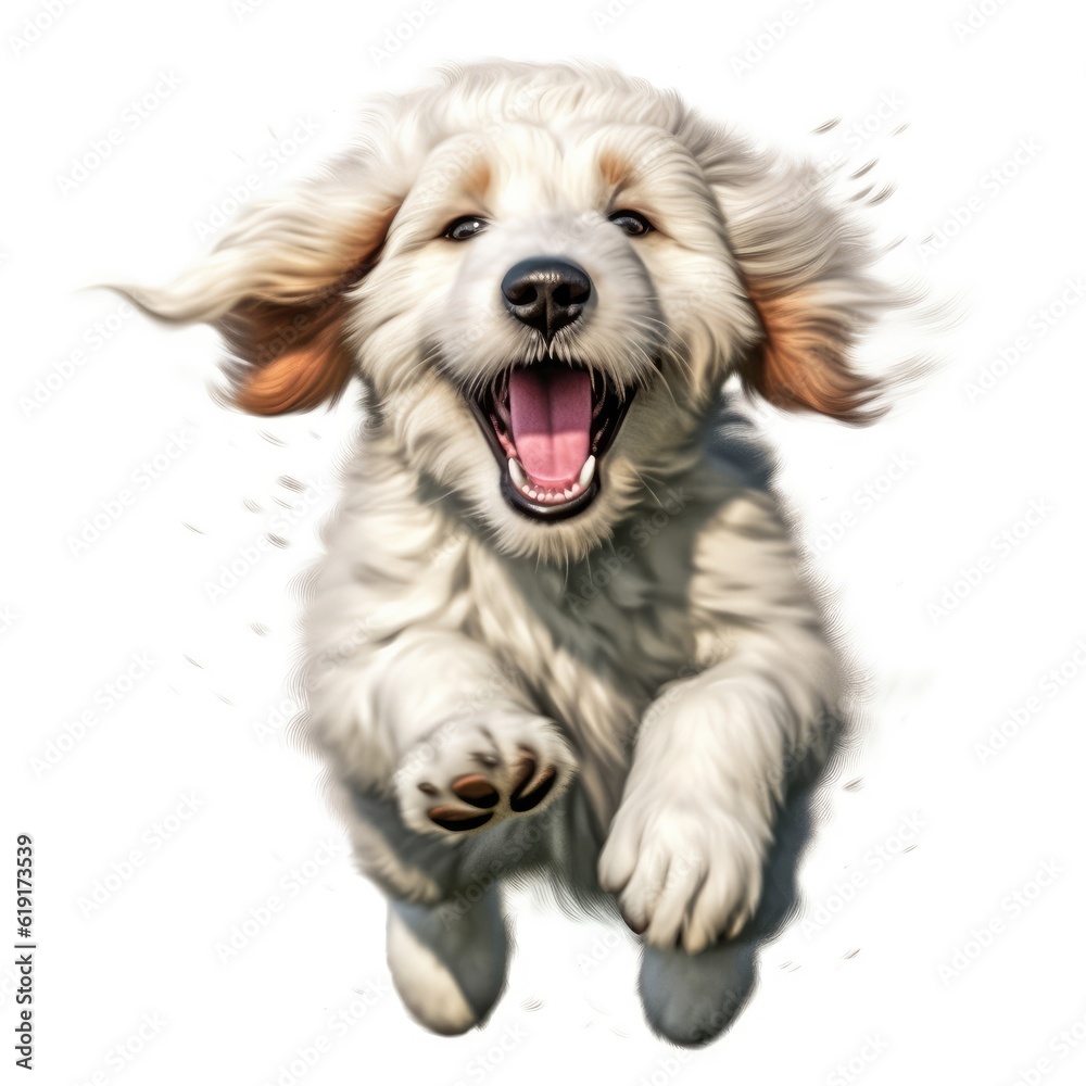 A happy and healthy bernadoodle puppy in pet-themed PNG illustrations. (Illustration, Generative AI)