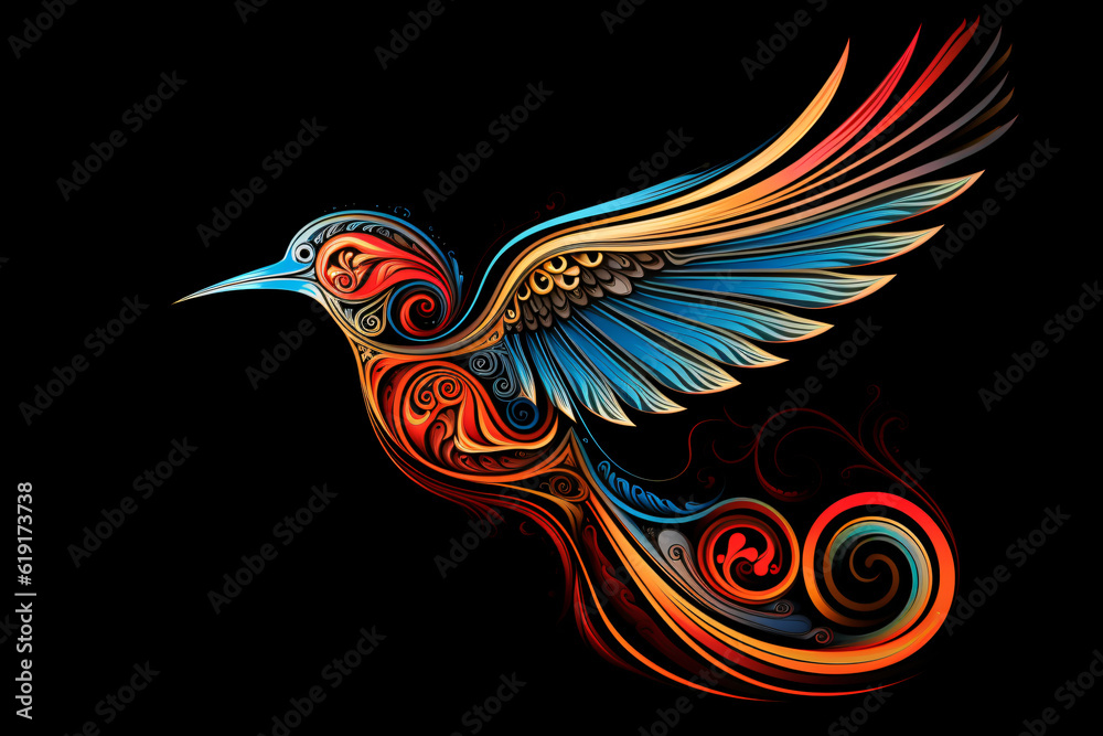 Fototapeta premium beautiful costa rica bird style like a maori art
