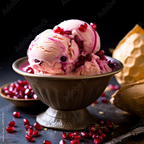 Pomegranate flavored ice cream