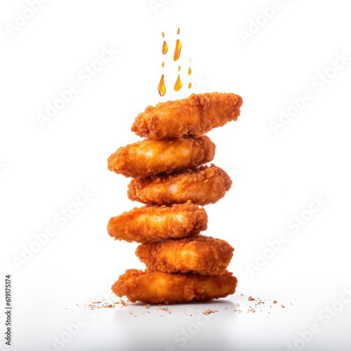 Chicken Tenders isolated on white (generative AI)