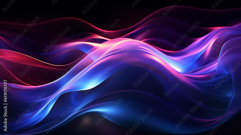 Naklejka premium Abstract background with glowing lines and waves ai generarted