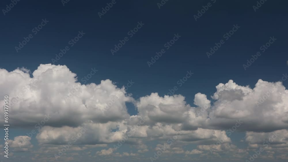 Blue sky clouds time lapse. Ideal for sky overlay replacement. 4K, 30 fps, h265