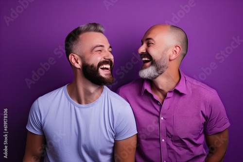 smiling couple gay, LGBT concept, positive and joyful.