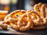 delicious stack of pretzel snacks generative ai