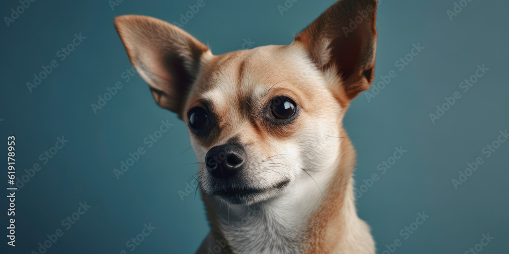 Pet Photography tips: How to photograph a cute Dog in a studio with a pastel backdrop. AI Generated.