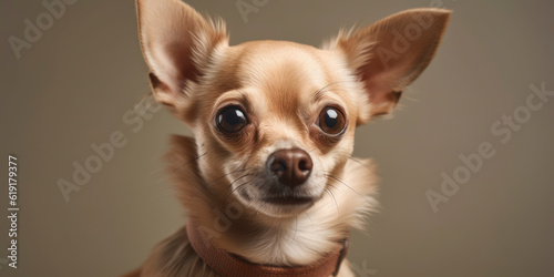 A studio portrait of a charming Dog that captures its beauty, with a light-colored background. AI Generated. © Lemart