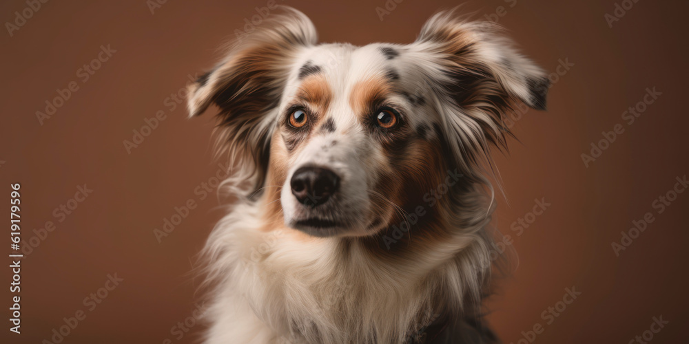 Pet Photography tips: How to photograph a cute Dog in a studio with a pastel backdrop. AI Generated.