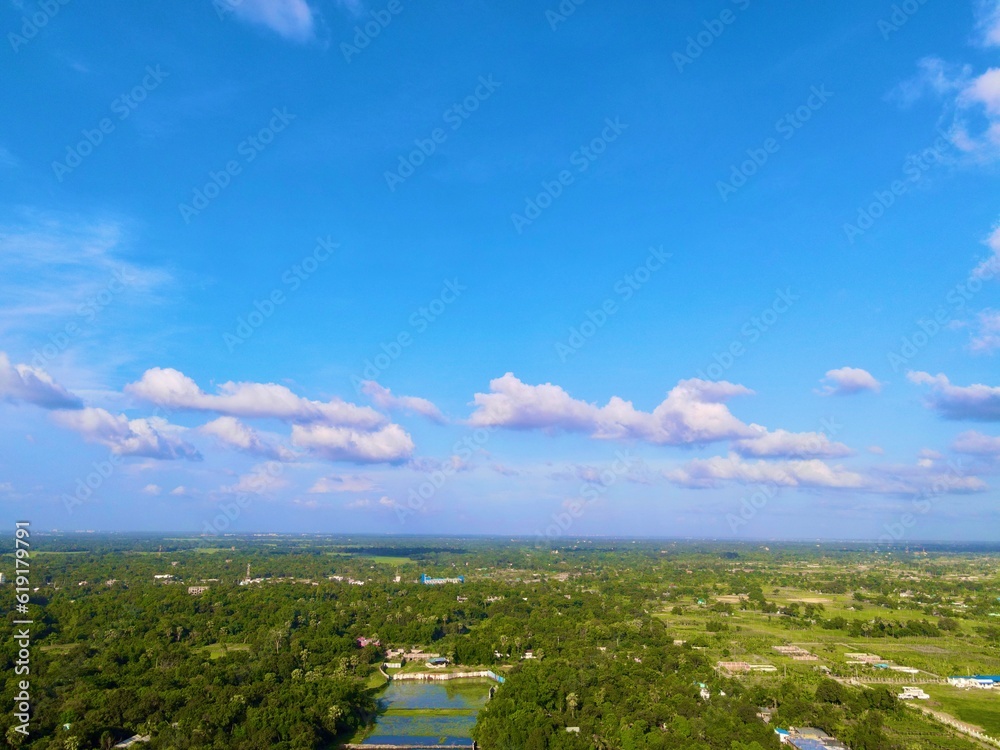 Cloudy Sky and forest, Cloudy summer Sky, Forest Landscape