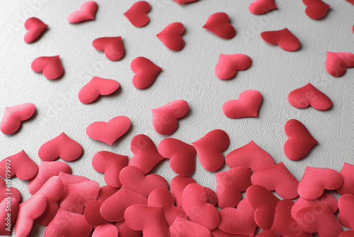 Valentines day background with red hearts. copy space