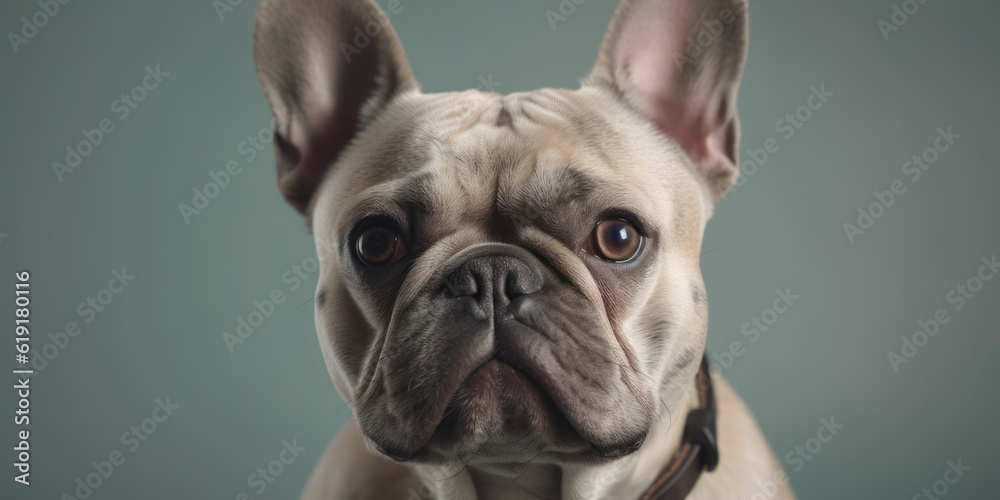A charming Dog in a soft color background for a studio portrait. AI Generated.