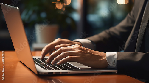 business people working document management system on laptop computer on desk in meeting room office, digital marketing, cloud computing, business finance, internet network technology concept