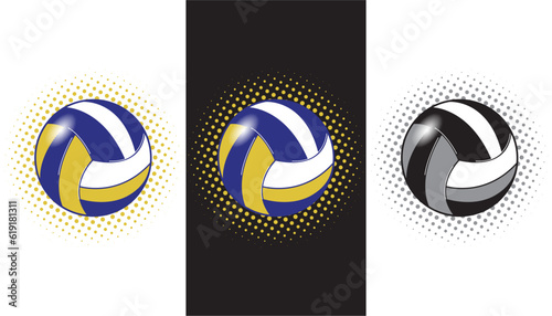 Volleyball pop art design. Vector illustration.