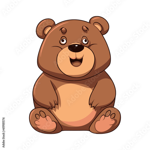 Cartoon bear. Teddy isolated on a white background. Vector illustration.
