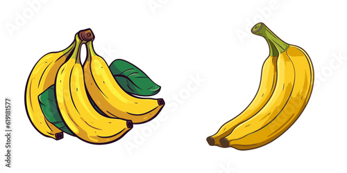 Bunch of bananas. Cartoon vector illustration.