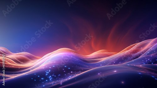 Abstract background with glowing lines and waves ai generarted
