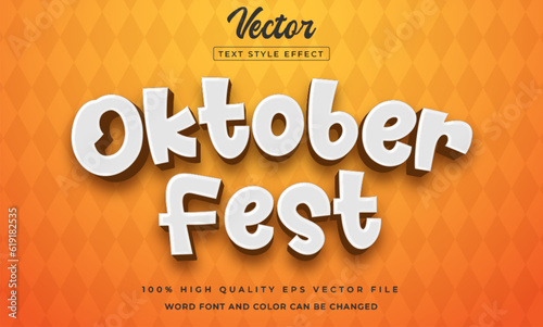 Vector oktober fest editable text effect 3d style