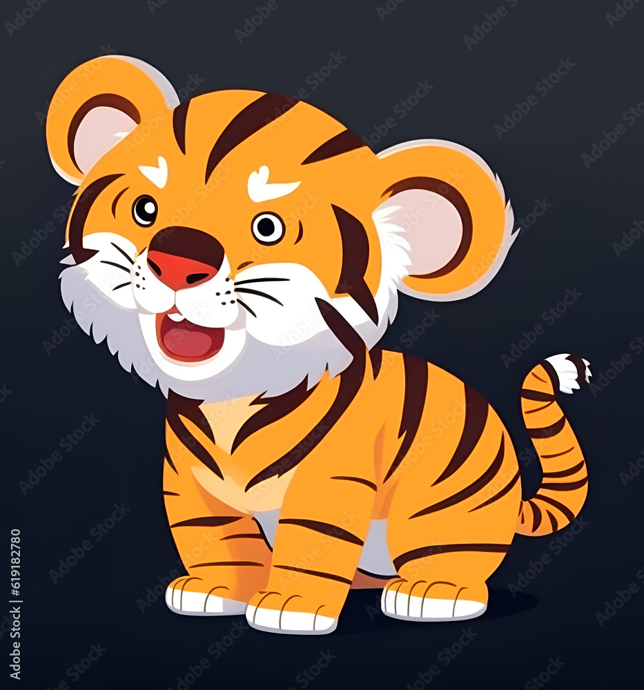 tiger cartoon with sign tiger cartoon with sign