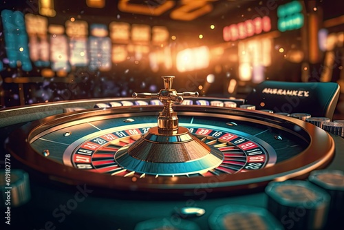 casino roulette table. Generative AI.