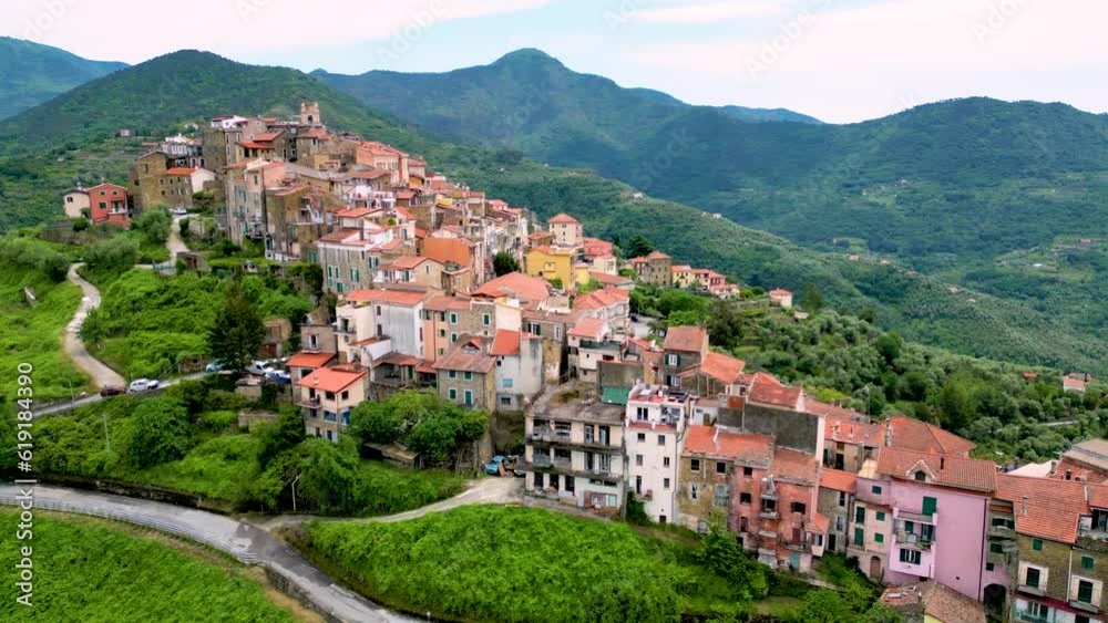 View of Perinaldo in the Province of Imperia, Liguria, Italy View of Perinaldo in the Province of Imperia, Liguria, Italy