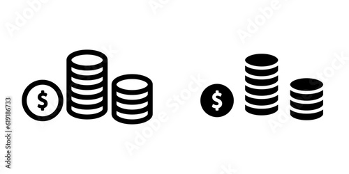 Coin icon. sign for mobile concept and web design. vector illustration