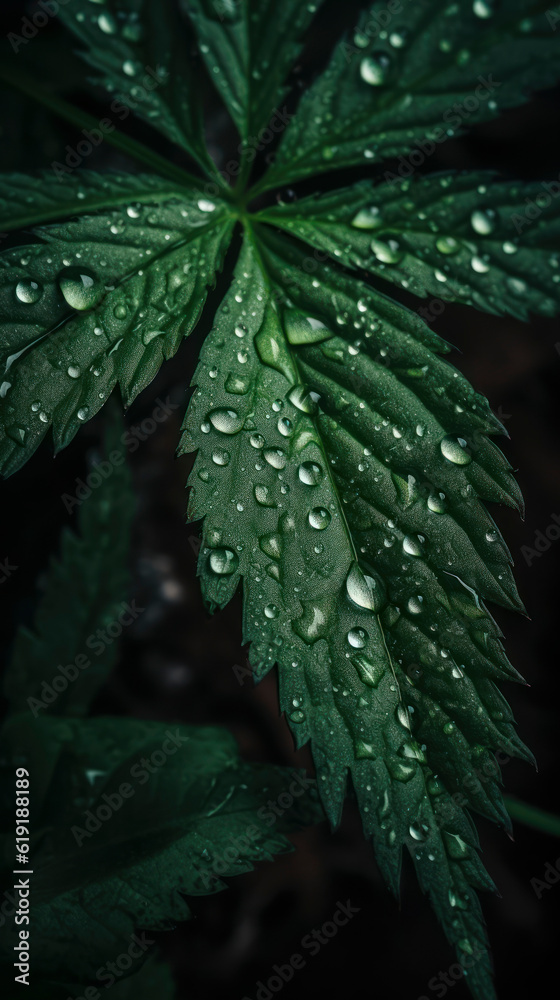 ganja seamless background, visible drops of water, overhead angle. AI Generated ganja seamless background, visible drops of water, overhead angle. AI Generated
