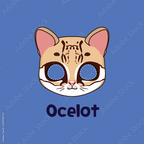 Ocelot mask for costume party, Halloween, various festivities
