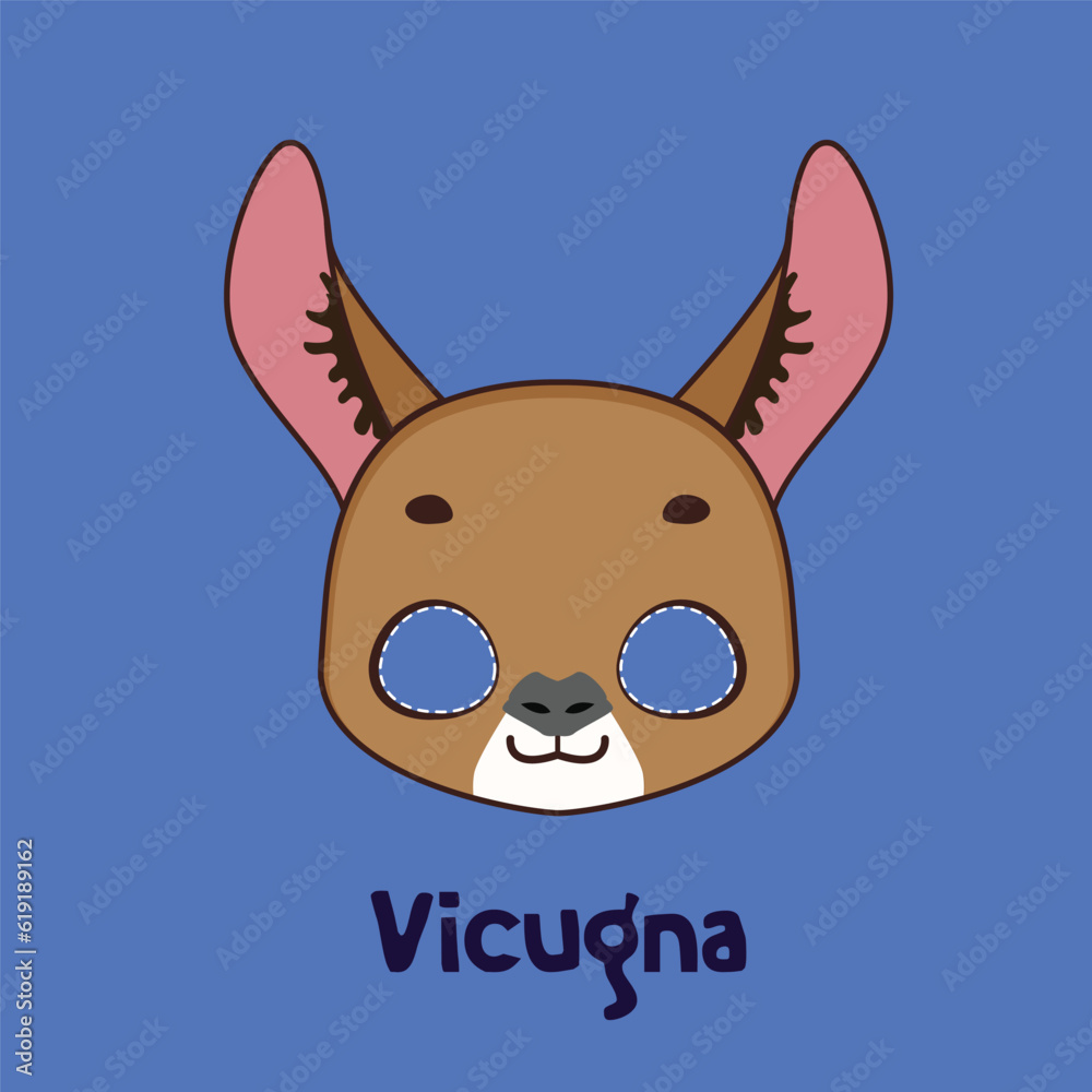 Vicuna mask for costume party, Halloween, various festivities