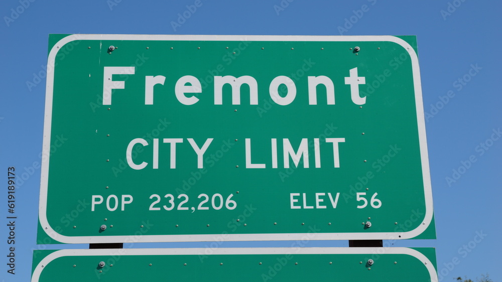 Fototapeta premium Fremont California Public Welcome sign