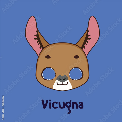 Vicuna mask for costume party, Halloween, various festivities