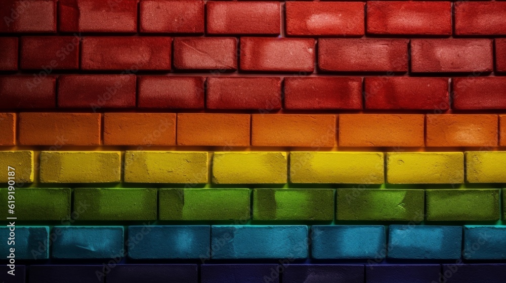 Rainbow brick wall background texture Rainbow brick wall background texture