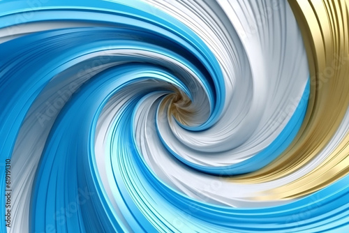 White and Blue Swirl in 3D