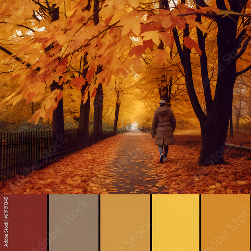 Generative AI illustrations, Colorful autum
