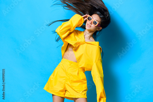 creative woman beautiful young sunglasses girl fashion yellow attractive trendy lifestyle © SHOTPRIME STUDIO
