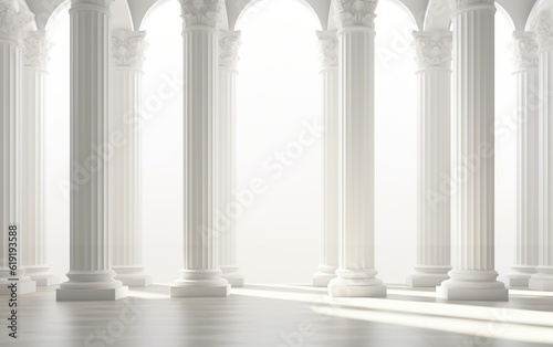 Print op canvas Long row of colonnade columns and arcs