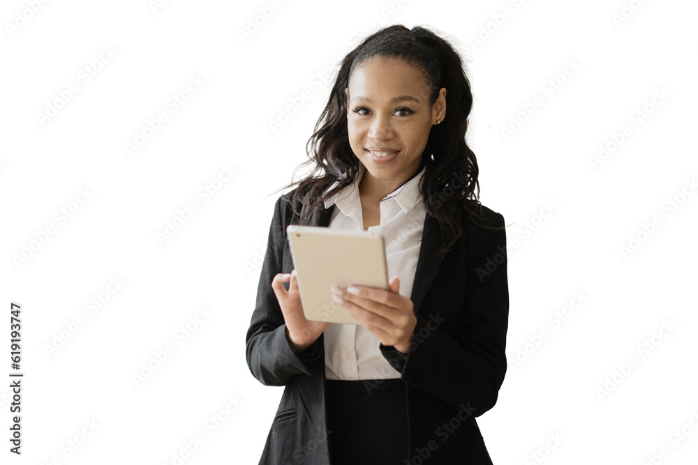 The manager is a female assistant with in a white shirt, a successful startup programmer alone uses a laptop. Transparent background, isolate. The manager is a female assistant with in a white shirt, a successful startup programmer alone uses a laptop. Transparent background, isolate.