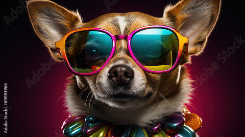chihuahua dog wearing glasses © M.Gierczyk