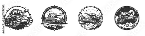 Tank logo set. Vector illustration.