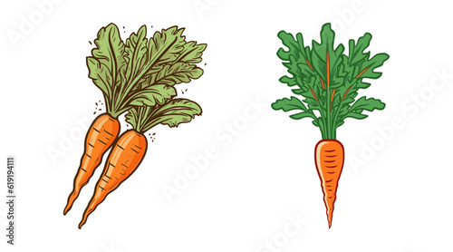 Carrot vegetable. Cartoon vector illustration.