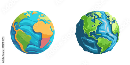 Cartoon planet earth. Vector illustration.