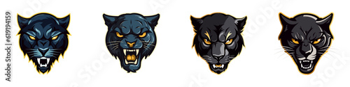 Black Panther face logo. Vector illustration.