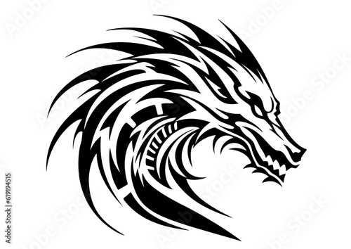 Drachen als Tribal Kunst für ein Tattoo