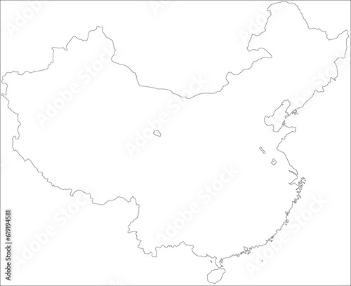 Map of China in white