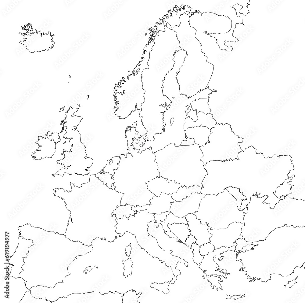 Obraz premium Map of Europe in white