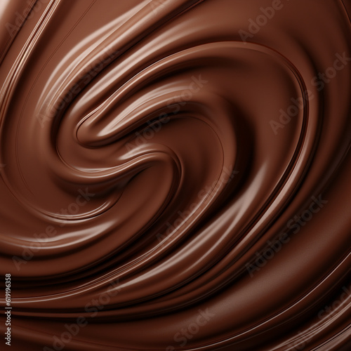 Decadent and smooth textured swirly chocolate melt photo