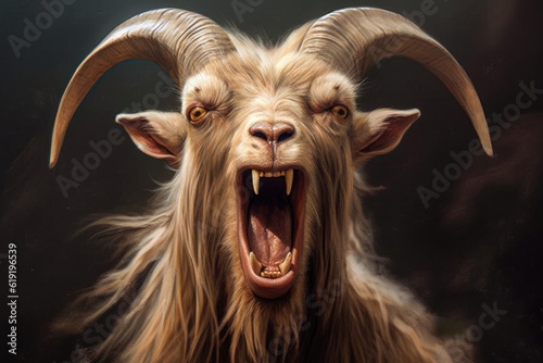 A ram with two horns symbol of the Medo-Persian empire Daniel Biblical prophecies Generative AI Illustration photo