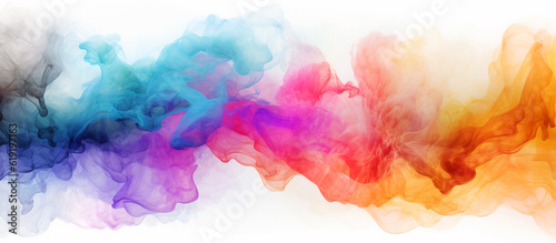 Brightly multi-coloured abstract painted art on white background mock-up