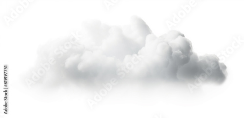 Fluffy clear white cloud on a white background mock-up 