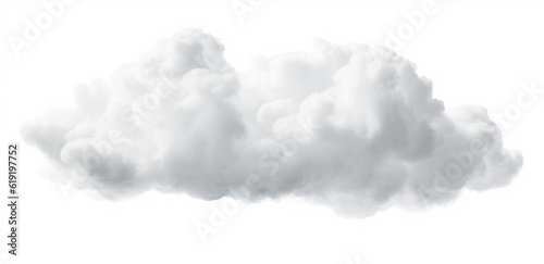 Fluffy clear white cloud on a white background mock-up 